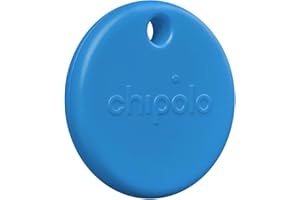 Chipolo POP Tracker Tag - Colorful, Compatible, Loud Bluetooth Tracker with Call Your Phone & Out of Range Alert, Works with Apple Find My or Google's Find My Device (Blue)