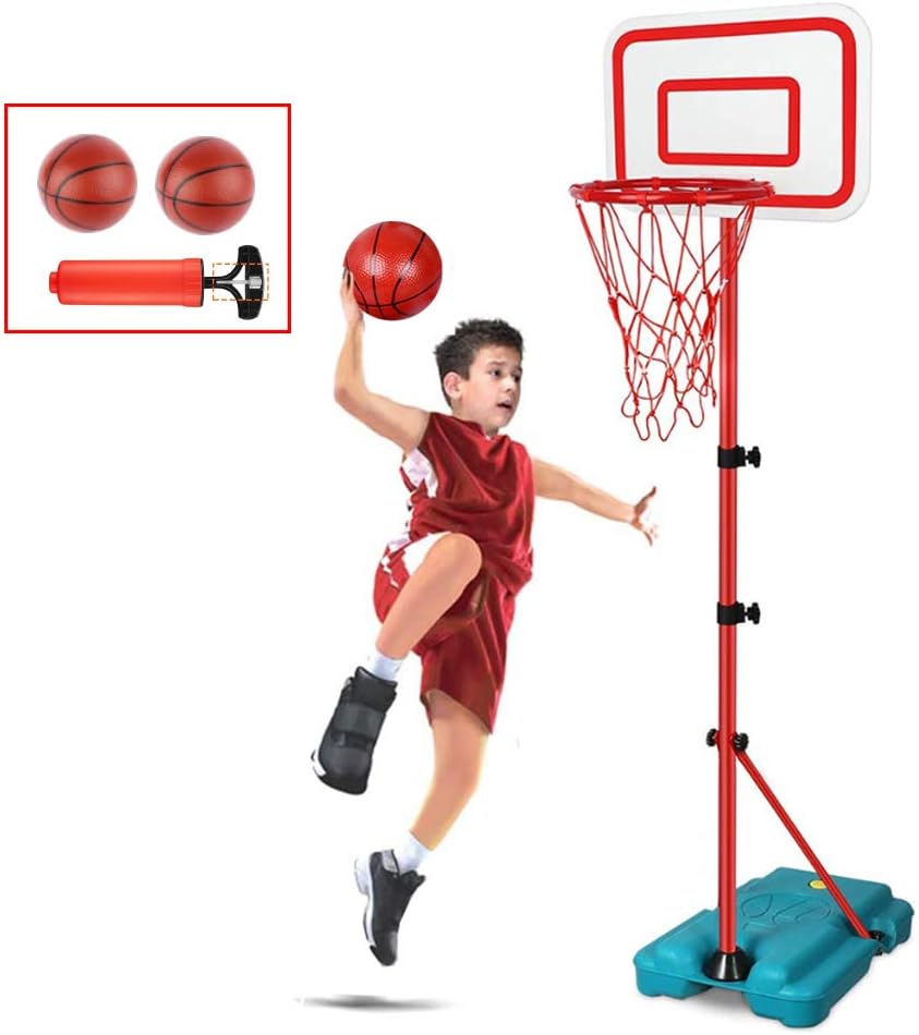 YAOASEN Kids Basketball Hoop, Height-Adjustable 2.9 FT-6.1 FT, Indoor and Outdoor Basketball Set for Toddlers Age 3-8: Toys & Games