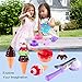 TEPSMIGO Plastic Stack Ice Cream Toy with Play Tea Set, 27 PCS Colored Pretend Food Educational Gifts for Toddler Children Age 3+ Boys Girls