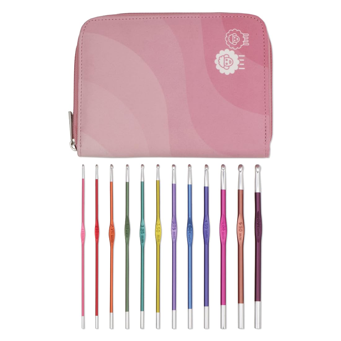 KnitPro Zing Grande Single-Ended Crochet Hook Set | 12 Sizes (2mm to 6mm)