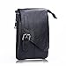 Hwin Mens Leather Cross body Bag Mini Messenger Fanny Pack Holster Belt Waist Pouch Travel Shoulder Satchel with Detachable Long Strap Compatible for 8 7 Plus Galaxy S6 S7 Edge+Free Keychain-Black
