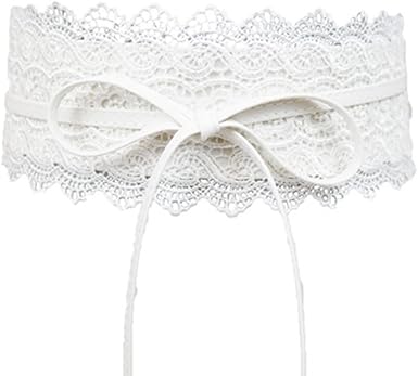 white lace belt