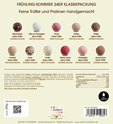 Esther Frühjahr / Sommer 24er Klassikpackung | 295g Pralinen und Trüffel mit Alkohol | Köstliche Geschenkidee für… – Bild 4