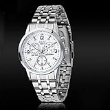IEason,Luxury Waterproof Stainless Steel Quartz Women Wrist Watch Jewelry (White)