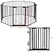 Costzon Baby Safety Gate, 181-Inch Extra Wide Fireplace Fence, Foldable Pet Gates with Add/Decrease Panels Directly, Wall-Mount Metal Gate for Pet & Child