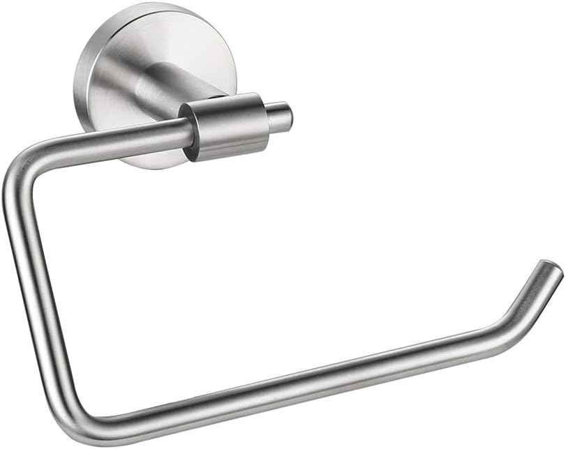 DESFAU Toilet Paper Holder, 304 Stainless Steel Bathroom Lavatory Towel Ring Toilet Tissue Paper Roll Holder Wall Mount, Brushed Nickel, Sujetador de Papel de baรฑo