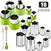Gimars 18 Pcs Large + Mini Fruit & Vegetable & Cookie Cutters Shapes Sets, Stainless Steel Small Cookie Stamp Mold, Sandwich Cutters for Kids Baking, Bento Box and Food Decoration Tools for Kitchen
