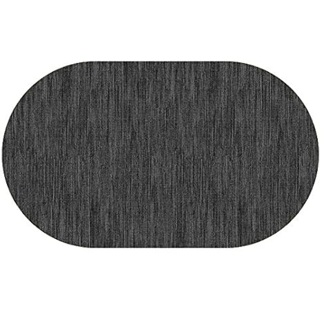 DecoHomeTextil Wachstuch Robuste Leinen Prägung Pro RUND OVAL ECKIG Breite & Länge wählbar Grau Anthrazit Oval 160 x 200 cm a
