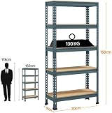 Yaheetech 5 Tier Garage Shelving Units Heavy Duty 750kg Neptune Blue view 3