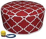 Kozyard Inflatable Stool Ottoman Used for Indoor or Outdoor, Kids or Adults, Camping or Home(Red)