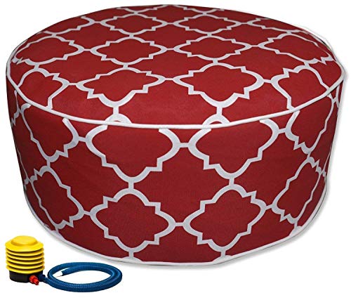 Kozyard Inflatable Stool Ottoman Used for Indoor or Outdoor, Kids or Adults, Camping or Home(Red)