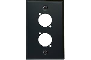 DIYTECH Blank XLR Wall Plate and XLR Panel Combo - Perfect for Professional Audio Setups in Studios, Theaters, and Conference Rooms - Easy to Install and Durable Design (2 Port Black)