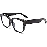FEISEDY Retro Square Thick Big Frame Blue Light Blocking Reading Glasses Anti Glare Digital Eyestrain Reader B2523