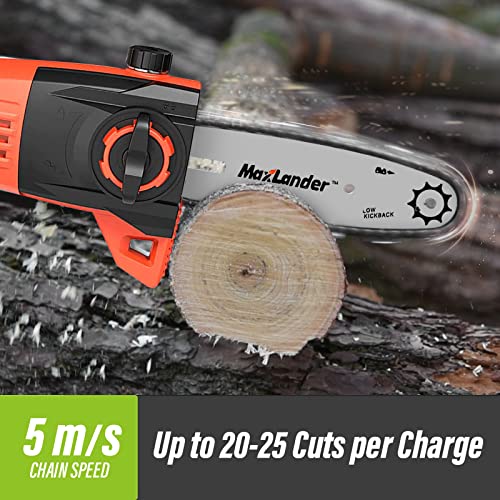 MAXLANDER 8 Inch Cordless Pole Saw, 20V Power Pole Chainsaw for Tree