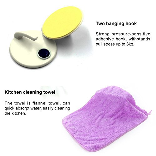 LIVEHITOP Cast Iron Cleaner with Wood Sponges Cast Iron Cleaning Kit Pan Scraper Plastic Set Tool and Silicone Hot Handle Holder for Home and Camping