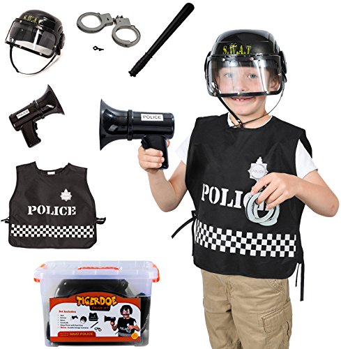 Swat Costume for Boys - 5 Pc Set - Police Costume for Kids - Swat Costume Accessories - Role Play Costumes by Tigerdoe