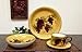 16 pc Dinnerware Set, Dinner Set Tuscany Grape Wine Decor