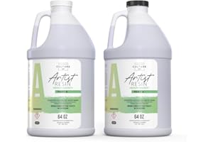 Counter Culture DIY Clear Artist Resin, Medium Viscosity, 1 Gallon Kit, Art Epoxy Supplies for Metallic Stains Acrylic 100% Solids Easy Coat No VOCs Scratch UV Heat Resistant to 500 Degrees