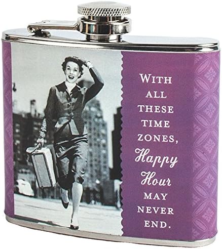 Shannon Martin Design Flask, Time Zones, Purple