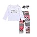 Baby Girls Sister Pants Set Little Big Sister Print Romper Top+Floral Pants+Headband 3pcs Outfits Set (A Big Sister,1-2 Years)