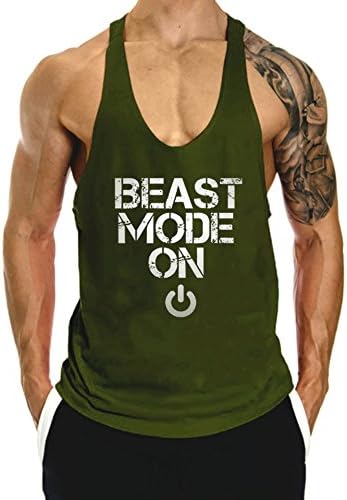 InleaderAesthetics Men's Cotton Fitness Beast Model Stringer Tank Tops