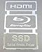HDMI, Blu-ray Disc, SSD (Solid State Drive) Metal Sticker 20mm x 31mm [838]