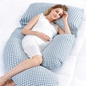 Pregnancy Pillow, 58” U-Shape Full Body Maternity Pillow, Pregnancy Pillow with Cotton Pillowcase for Side Sleeping and…