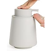 INGOFIN Ceramic Soap Dispenser -14 oz Bathroom Hand Soap Dispenser Liquid Dispenser with Pump Refillable Modern Lotion Dish Dispenser for Kitchen Matte Grey