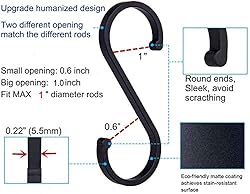 GAViA S Hooks, S Shaped Hooks, Matte Black S Hooks