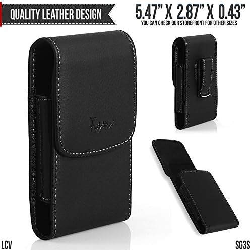 Apple iPhone 7 Belt Pouch, TMAN [Leather Vertical] Metal Clip Holster/Magnetic Closure Case, Cover with Belt Loop Carrying Protective - Fits Cellphone without any Case
