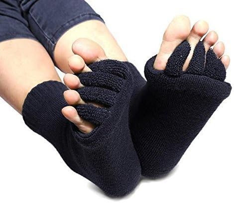 Bunion Socks From Cerkos: Unisex Comfy Toes Foot Alignment, Pedicure, Support, Toe Separator for Men/Women, 1 Pair, Black
