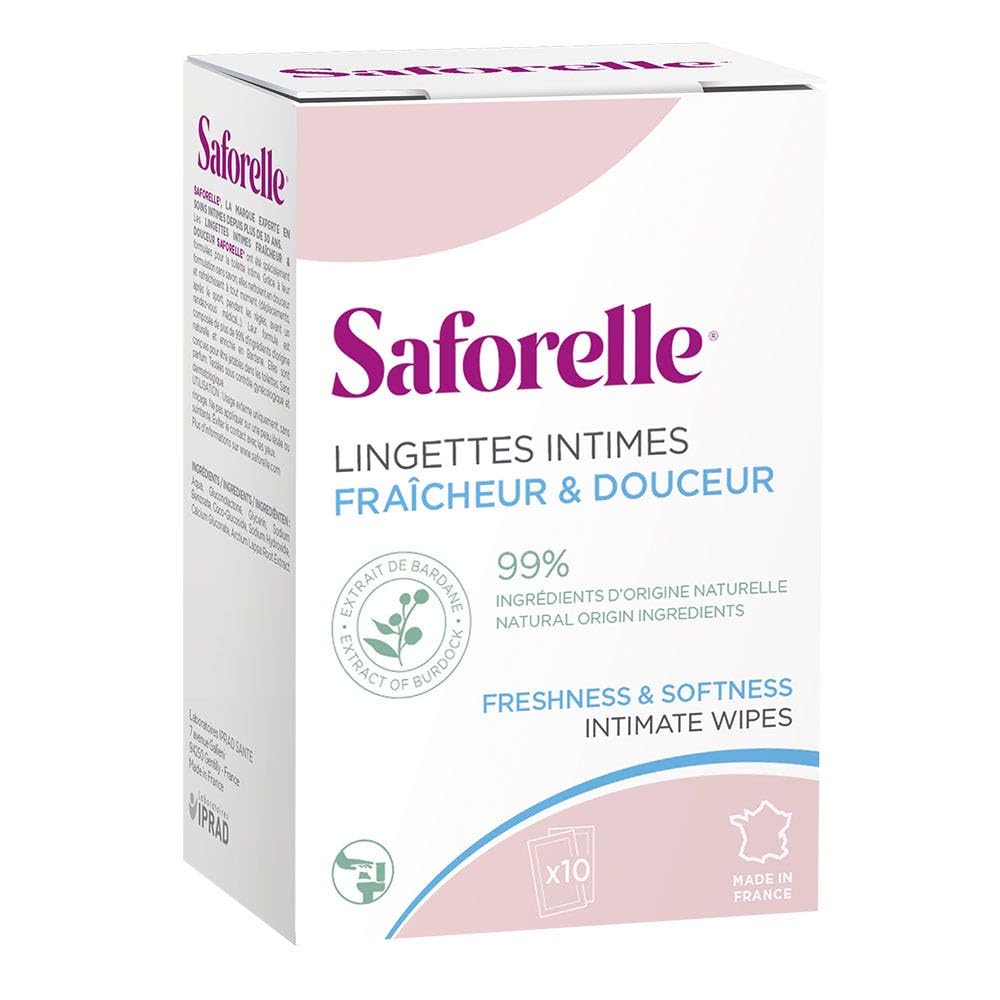 Saforelle Intimate Hygiene Wipes 10 Single Wipes