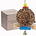 Parrot Bird Chewing Toy by PAMAGOO, Natural Rattan Ball Cage Toy Preening Toy for Bird Parrot African Greys Budgie Parakeet Cockatiel Lovebird Cage Toy