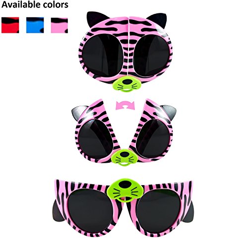 Different Folding kids sunglasses (pink and green, black)