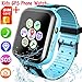 [SIM Card Included] Kids Smartwatch with GPS Tracker, Waterproof Smart Watch for Kids Boys Girls Age 3-12 Year Old, SOS Alarm Clock Digital Wrist Watch Phone Holiday Birthday Gift (Blue)