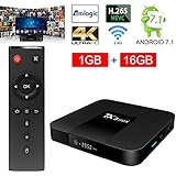 ESHOWEE Tanix Mini Android 7.1 TV Box Amlogic S905W Quad-core 64 Bit DDR3 1GB 16GB 4K UHD WiFi and LaN VP9 DLNA H.265