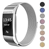 SWEES Fitbit Charge 2 Milanese Bands Metal Silver, Replacement Small & Large (5.5