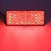 Qiorange 2X Rectangle Reflector Waterproof 24 LED Marker Tail Brake Stop Light Car Trailer Truck for RV,Trailer,Truck,UTE,UTV,ATV,Motorcycle (Red Rectangle)