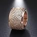 INRENG Women's Stainless Steel Ring Shiny Sequins Pave Sandblast Wide Wedding Band Rose Gold Size 7