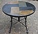 Outdoor Interiors Slate Mosaic Accent Table with Metal Base, 24-Inch, Charcoal