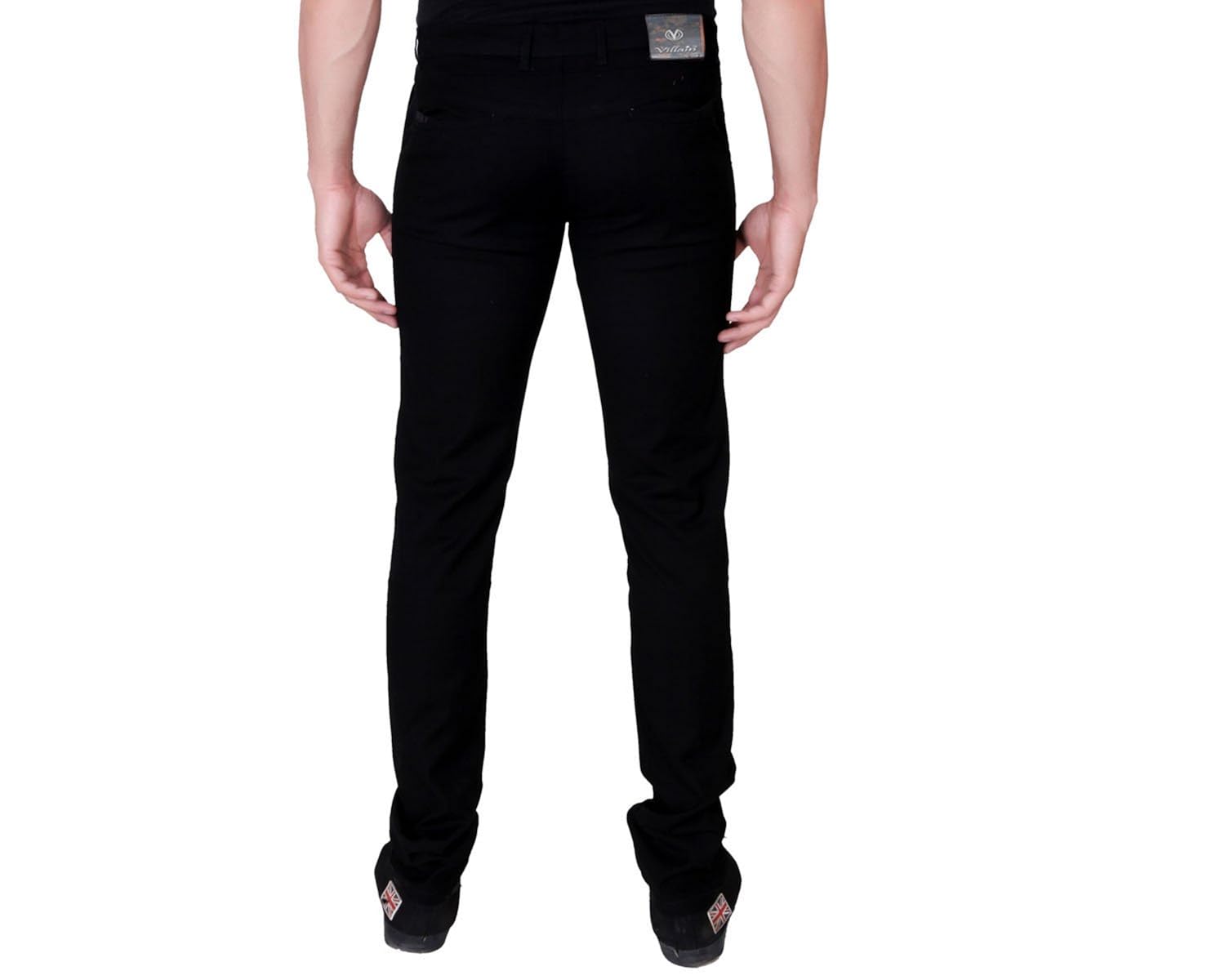 villain men's casual trousers - slim fit casual pants in 100% cotton