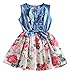 Niyage Girls Princess Dress Sleeveless Denim Tops Floral Tutu Skirts 4T White