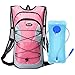 Hydration Backpack, Bukm UltraLight 2L Hydration Pack with Water Bladder Camping Hunting Running Hiking Cycling Walking Climbing Skiing Bag Daypack for Men Women Kids (Pink)