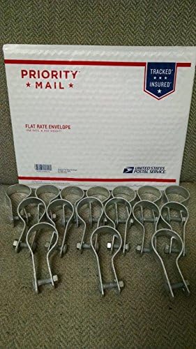 2" Tension Bands with Bolts for Chain Link Fence, Gate, Posts - 12 pack