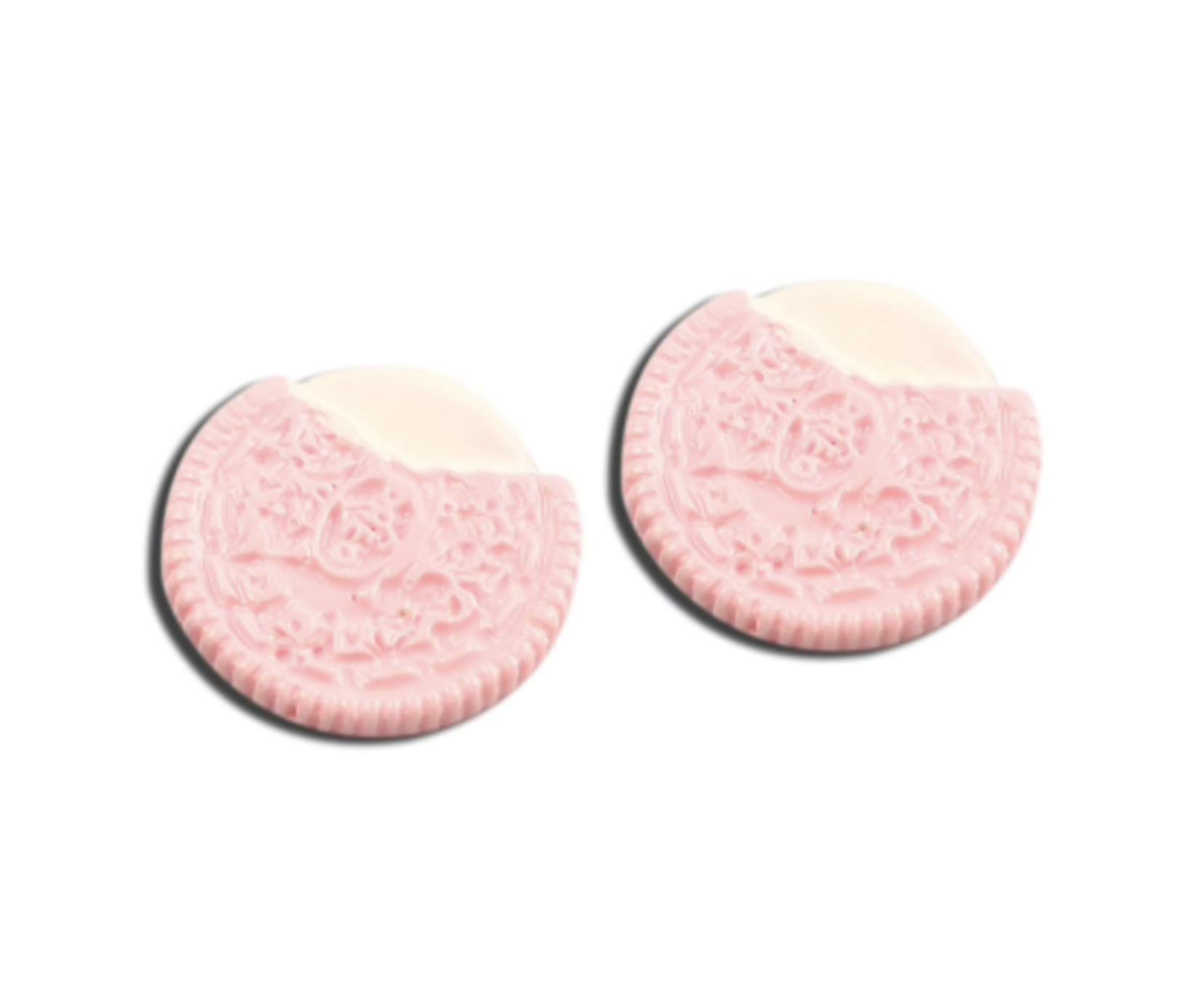 20pcs 26mm Cookie Cream Macaron Macaroon Bread Fake Food Miniature Fake Food Dessert Flat Back Cabochons Decoden Flatback DP271 (Pink)