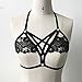 COSYOU Women Harness Elastic Cupless Cage Bra Hollow Out Strappy Crop Top Black M