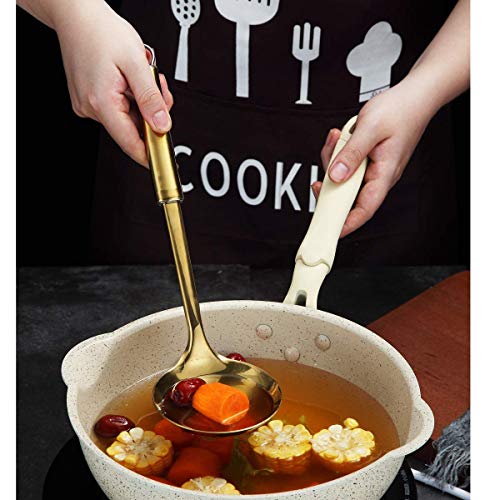 Berglander Cooking Ladle, Stainless Steel Gold Soup Ladle Soup Spoon