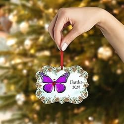 Purple Butterfly Christmas Ornament 2024