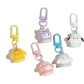 sailorsunny 5 Pack Colored Macaron Anime Keychains Womens Cartoon Charms For Airpods Case, Personalized Animal Purse Charm Cute Keychain Women Customized Small Key Chains Pack