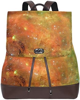 Women's Leather Backpack Universe Shoulder Purse Travel School Lady Bag